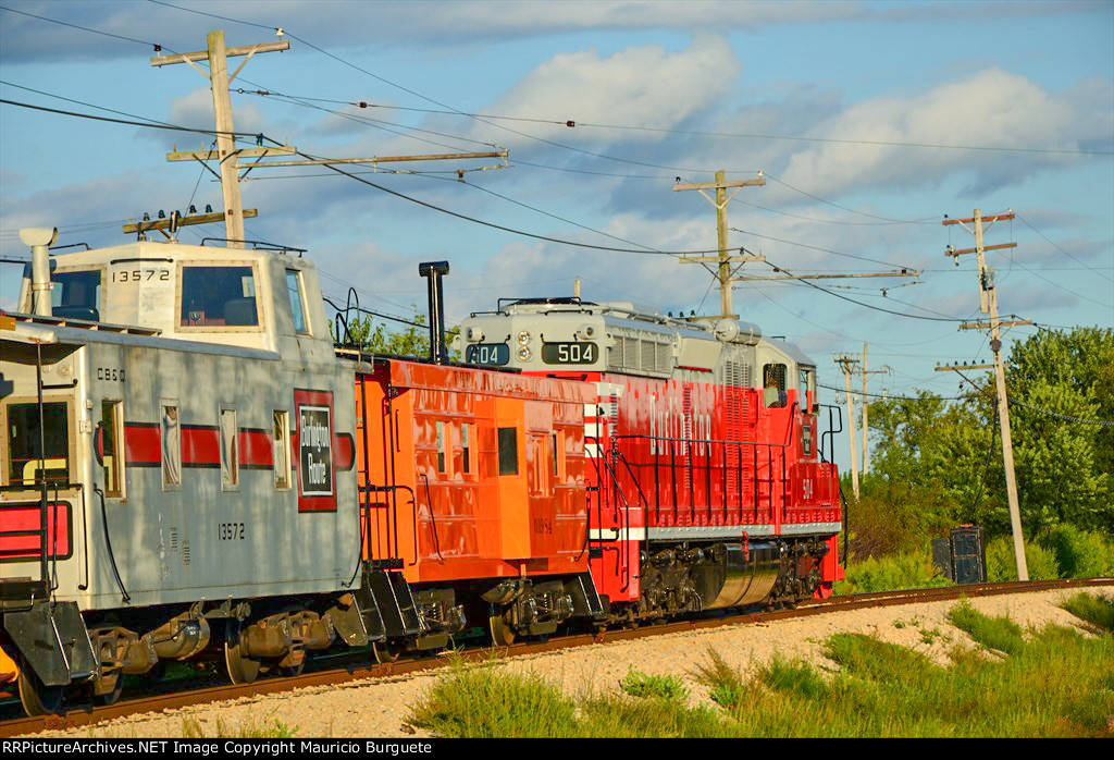 Chicago Burlington & Quincy SD-24 Locomotive with Cabooses